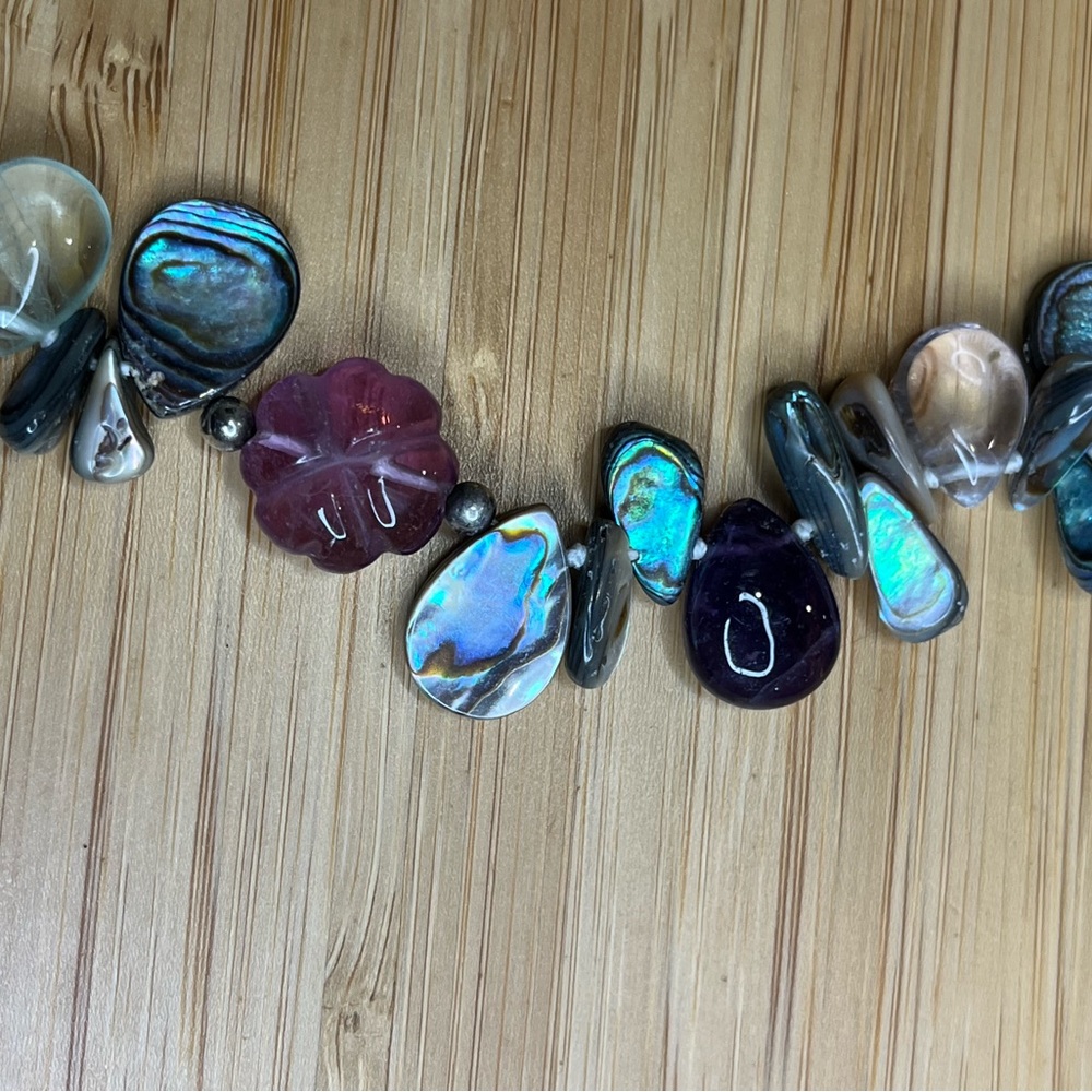 20 inch beaded iridescent necklace
